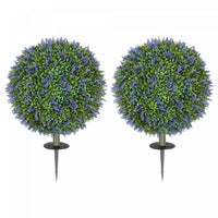 HOMCOM Artificial Plants Faux Lavender Set of 2, UV Protected Fake Plants