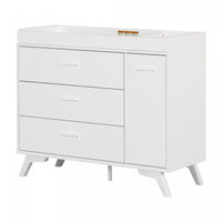 Milos 3-drawer Changing Table With Removable Changing Tray - Pure White 