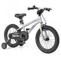 Costway 16-inch Kid's Bike For 4-7 Years Old With Adjustable Saddle & Anti-slip Handlebar Silver