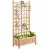 Outsunny 24" X 12" X 49" Raised Garden Bed With Trellis Board Back & Strong Wooden Design & Material|Outsunny Jardiniere Avec Treillis Bac A Fleurs Jardiniere Sur Pied Dim. 24" X 12" X 49" Bois Sapin N