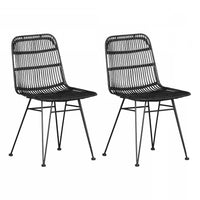 Balka Rattan 2-Piece Dining Chair - Black