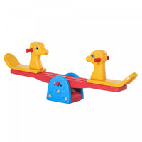 Qaba Kids Seesaw Safe Teeter Totter 2 Seats With Easy-grip Handles Indoor Outdoor Living Room Playro