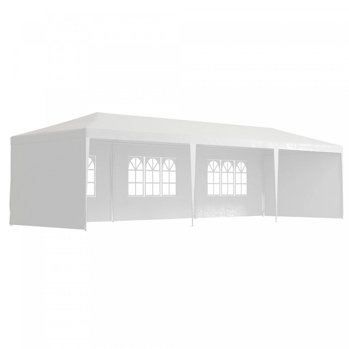 Outsunny 10' X 29' Party Tent, Canopy Tent With Sidewalls And Large Transparent Windows For Garden, Backyard, Outdoor, White