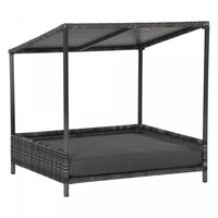 Pawhut Wicker Dog House Raised Rattan Dog Cat Bed For Indoor Outdoor Garden Patio Pet Sofa With Cush