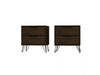 Rockefeller Mid-Century Modern 20\" Nightstand in Chestnut Brown (2-Drawer) - Set of 2