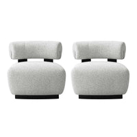 Bartow Mid-Century Modern Upholstered Lounge Chair in Ivory Multi - Set of 2