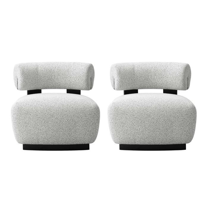 Bartow Mid-Century Modern Upholstered Lounge Chair in Ivory Multi - Set of 2