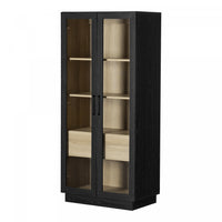 Arum Contemporary 2-Door Kitchen Cabinet with Doors Black Oak and Natural Ash - South Shore Kitchen Storage 