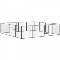 Pawhut Heavy Duty Dog Playpen, 16 Panels Pet Playpen Dog Fence, Portable Puppy Exercise Pen, With 2