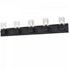 Dainolite Veronica 5 Light Vanity Light Matte Black Clear Glass Lamp|Lumière de coiffeuse Veronica de Dainolite en verre transparent, avec fini noir mat et 5 ampoules