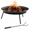 Outsunny Fire Pit, Portable Firepit With Poker, Black