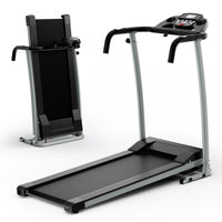 Costway 2 Hp Folding Treadmill Motorized Running Machine 12 Preset Program & Lcd Display Black
