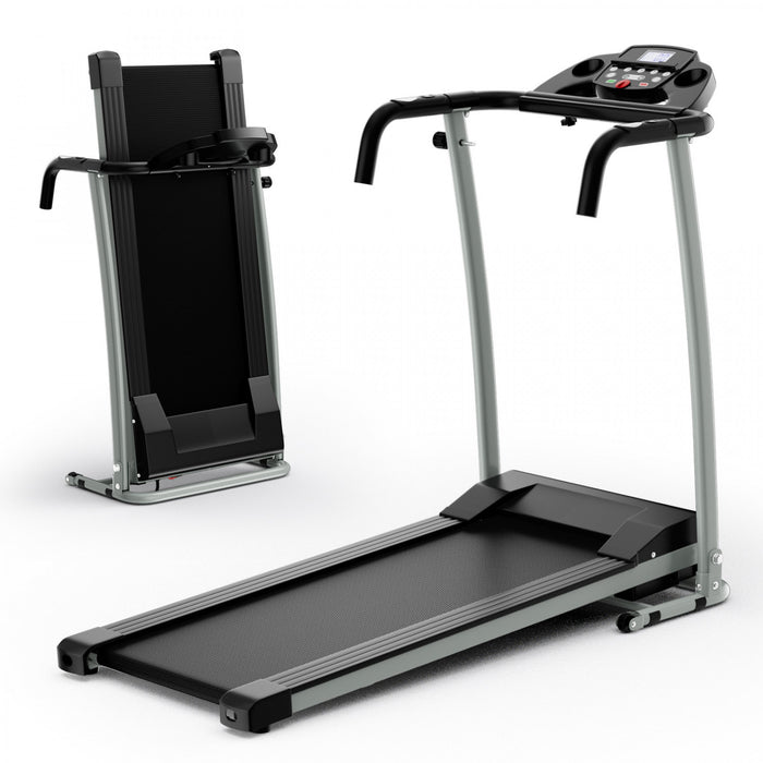 Costway 2 Hp Folding Treadmill Motorized Running Machine 12 Preset Program & Lcd Display Black