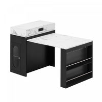 Logan Extendable Dining Table with Folding Top and Storage Drawers,Black 