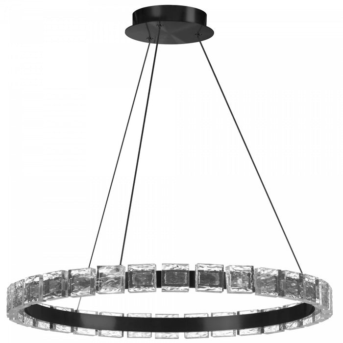 Dainolite Camila Chandelier 28w LED Matte Black With Crystal Glass Lamp
