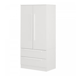 Acapella Wardrobe Armoire With Doors And Drawers - Pure White 