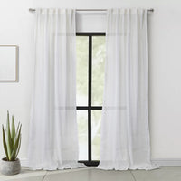 Habitat Alicante White Sheer Dual Header Curtain Panel - 52 x 108