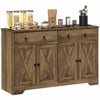 HOMCOM Sideboard Buffet Cabinet, Kitchen Cabinet with Drawers, Light Brown
