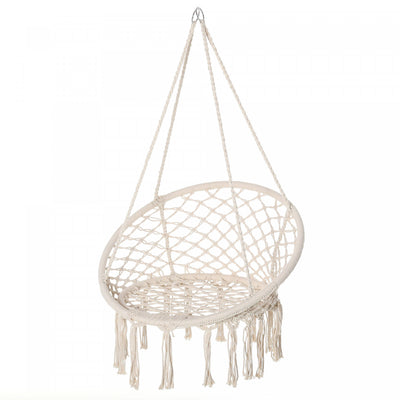 Outsunny Patio Hammock Chair, Hanging Rope Hammock Swing For Indoor & Outdoor Use With Backrest, Cot|Outsunny Chaise Suspendue Balancoire A Corde Suspendue Pour L'interieur Et L'exterieur Avec Dossier,