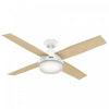 Dempsey Ceiling Fan with Light Fixture - White