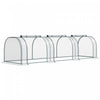 Outsunny 11.5' X 3' X 2.5' Portable Mini Tunnel Greenhouse With 3 Zipped Doors, Portable Small Green House, Easy Assembly, Clear