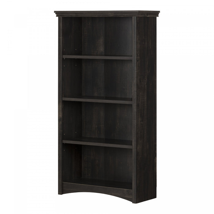 Gascony 4-Shelf Bookcase Rubbed Black - South Shore