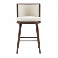 Evalyn Modern Wood Upholstered Barstool in Cream 