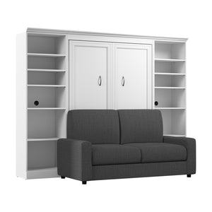 Bestar Versatile Full Murphy Bed Sofa Closet Organizers (109 W) - White