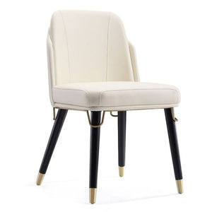 Manhattan Comfort Estelle Faux Leather Dining Chair - Cream & Black