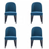 Hillman Modern Wood Upholstered Dining Chair in Blue - Set of 4