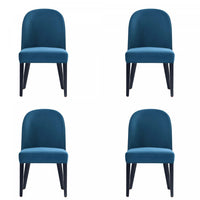 Hillman Modern Wood Upholstered Dining Chair in Blue - Set of 4