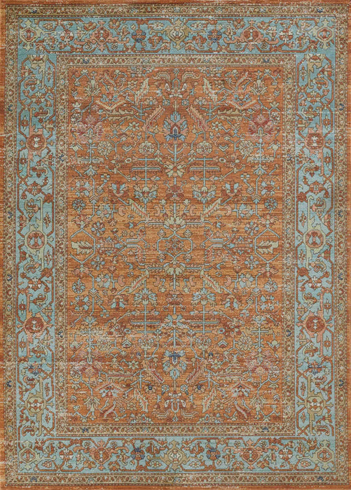 Hailey Traditional 4'0\" x 6'0\" Area Rug in Orange Indoor Area Rug