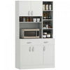 HOMCOM 71\" Kitchen Hutch with Storage Cabinet, Modern Buffet with Hutch