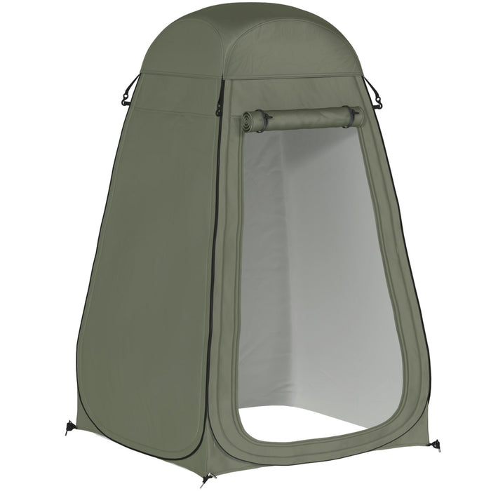 Outsunny Pop Up Shower Tent, Outdoor Privacy Changing Dressing Room, Green