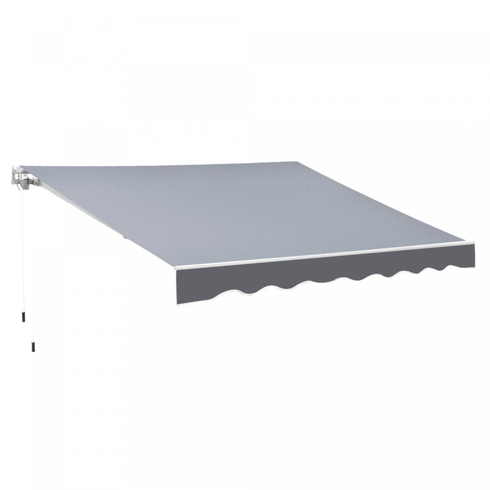 Outsunny 8' x 7' retractable awning, patio awnings, sunshade shelter with 280g/m² Uv & Water-resistant Fabric And Aluminum Frame For Deck, Balcony, Yard, Grey