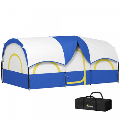 Outsunny 4-6 Person Camping Tent, 3000mm Waterproof And Upf30+, Blue