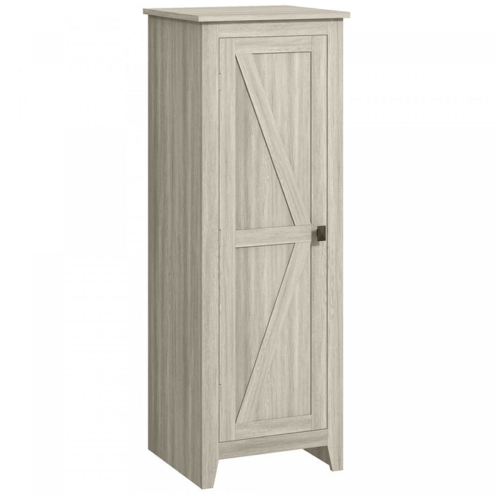HOMCOM 48\" Kitchen Pantry, Storage Cabinet with Barn Door, Grey