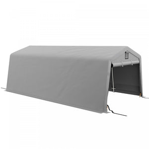 Outsunny 11' X 20' Portable Garage Carport With Ventilation Windows, Grey
