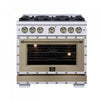 Forno Ambassador 36" Dual Fuel Range in White, 6 Sealed Burners, 5.2 cu.ft. Oven - FFSGS6199-36CPWHT | Cuisiniere double combustible Ambassador de 36 po, blanche, 6 bruleurs scelles, 5,2 pi³ – FFSGS6199-36CPWHT