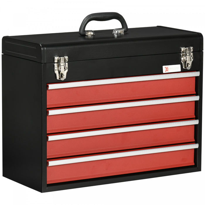 Durhand Metal Tool Box Portable Tool Chest Organizer With Drawers
