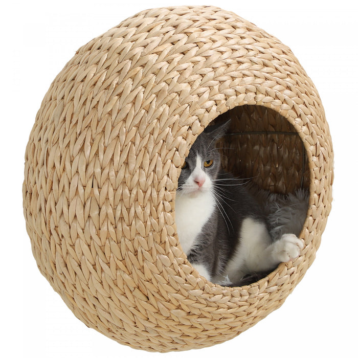 Pawhut Cat Wall Shelf, Cat Wall Climber With Washable Cushion, Wall Mounted Kitten Condo Furniture For Indoor Use, Beige