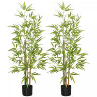 HOMCOM 2 Piece 4ft Artificial Tree Bamboo for Indoor Home Decor