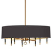 Dainolite Langford 8 Light Horizontal Chandelier Vintage Bronze Black Shade Lamp