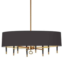 Dainolite Langford 8 Light Horizontal Chandelier Vintage Bronze Black Shade Lamp