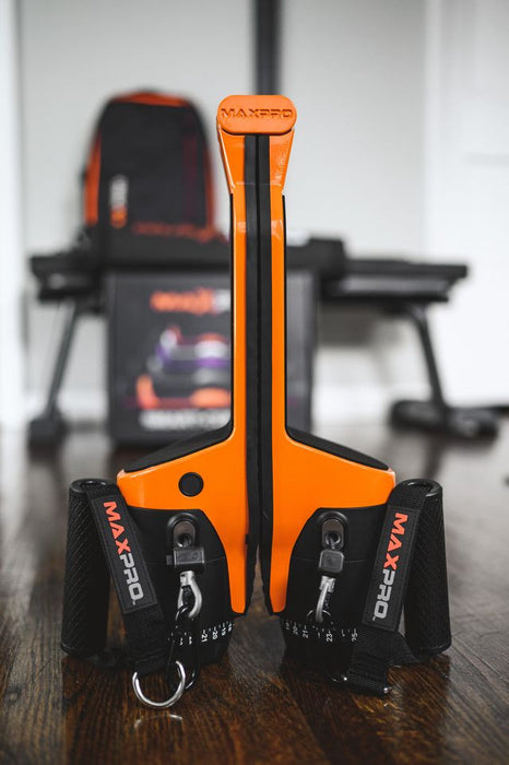 Maxpro Fitness Portable Smart Cable Home Gym - All-in-one Exercise Machine W/bluetooth - Build, Burn & Tone. Strength, Hiit, Plyo - Orange