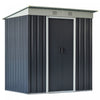Outsunny 6' X 4' Outdoor Storage Shed, Metal Garden Tool Storage House Organizer With Lockable Sliding Doors And Vents For Backyard Patio Lawn, Charcoal Grey