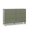 Storkcraft California 6 Drawer Dresser - Olive/Driftwood