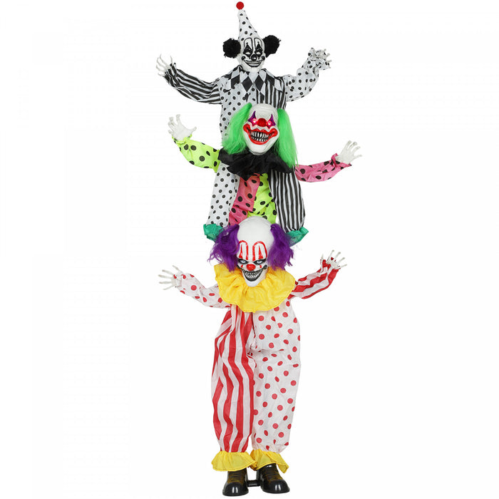 Outsunny Life Size Halloween Animated Clown, Stackable Halloween Props