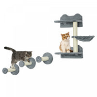 Pawhut 4pcs Cat Wall Shelf With Scratching Posts, Hammock, Setps, Platforms, Cat Shelves For Relaxin