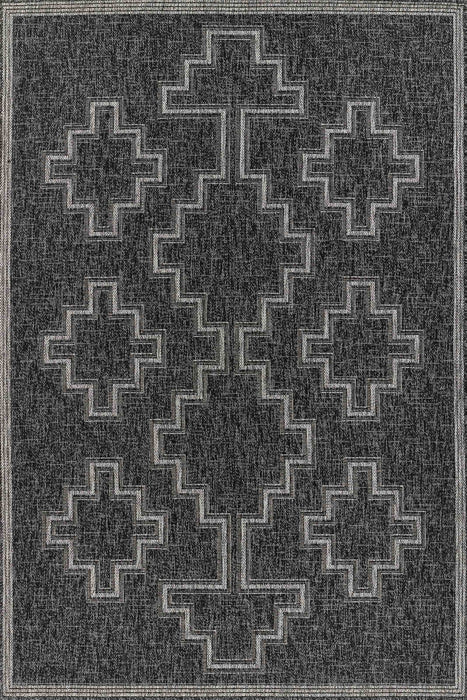 Esina Transitional 5'3\" x 7'0\" Area Rug in Black Indoor Area Rug